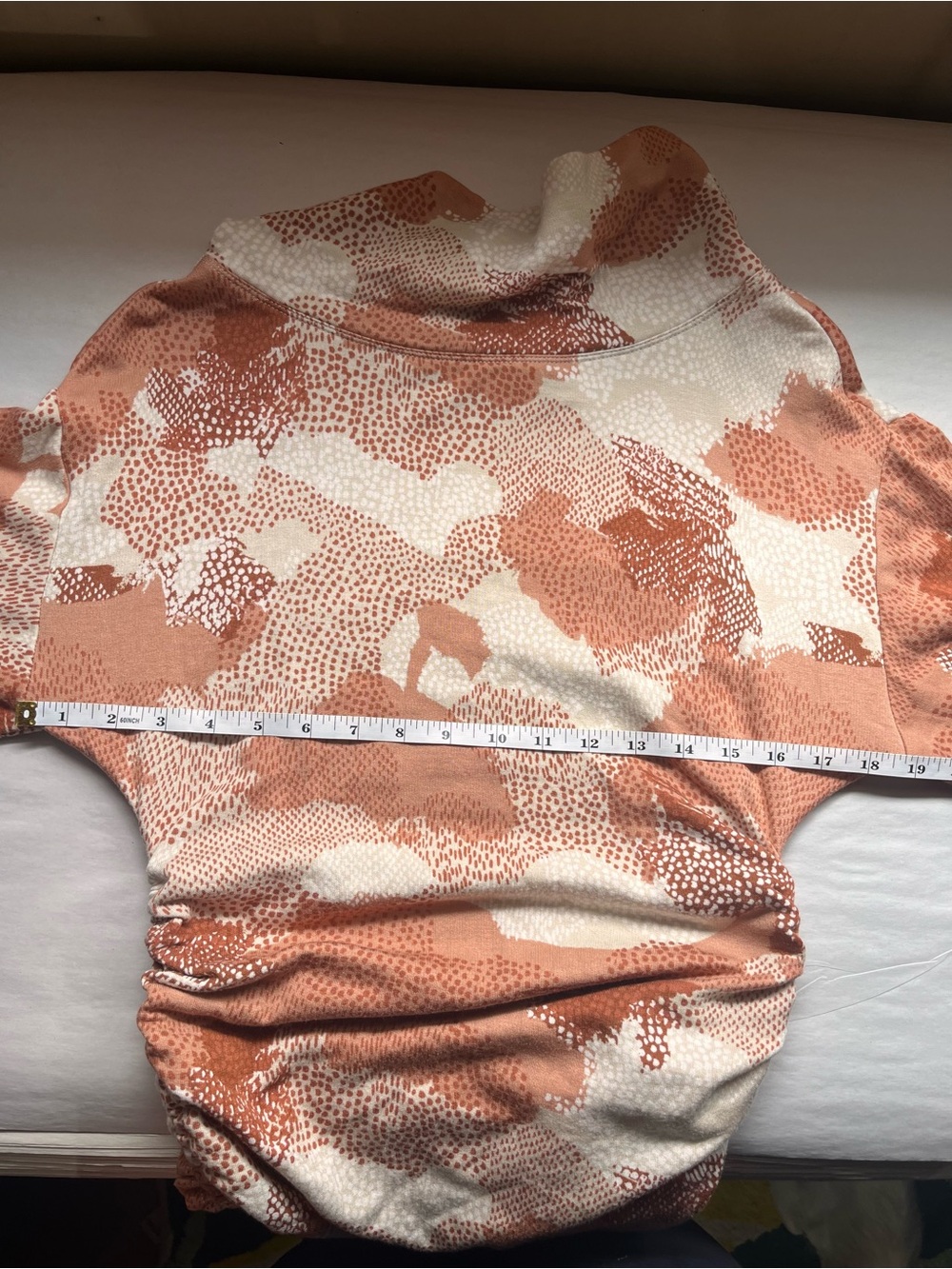 Anthropologie Daily Practice Cowl Neck Ruched Long-Sleeve Dress Abstract Medium - Picture 6 of 9
